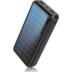 Portable Charger 30000mAh, Power Bank Solar Charger with 2 USB Outputs and USB-C